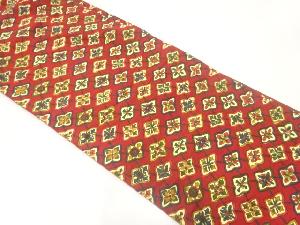 綿紬花菱模様全通袋帯